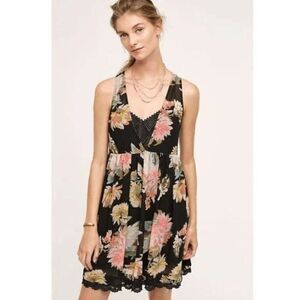 Anthropologie Maeve Violetta Floral Babydoll Slip Dress Women's Size Small